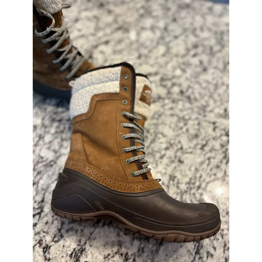 The North Face Shellista II Mid women brown winter snow boots size 9.5